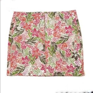 J Jill Live In Chino Floral Tropical Pencil‎ Skirt